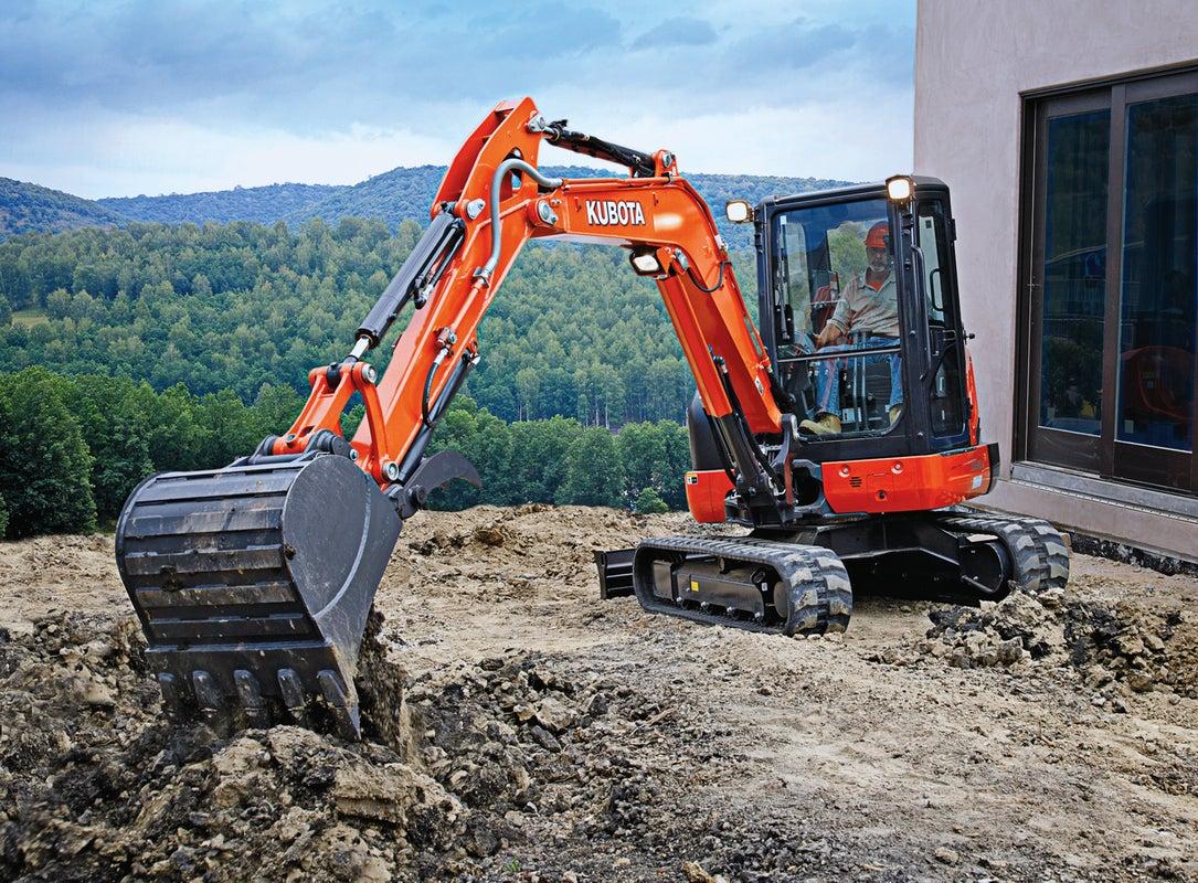 Excavator on a site