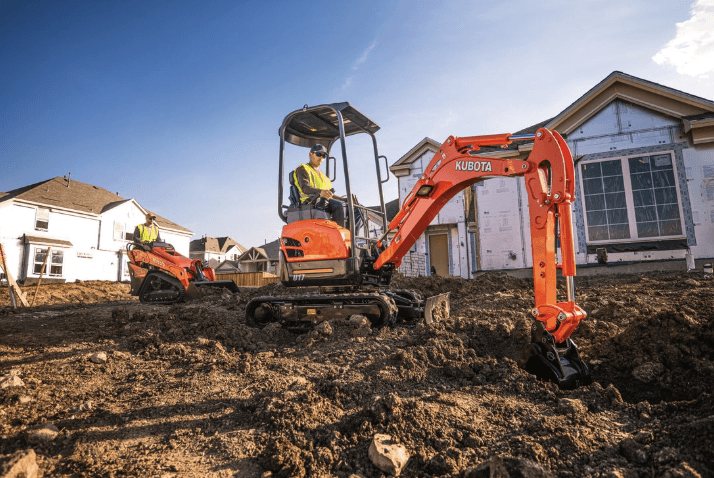 Kubota U17 excavating on site