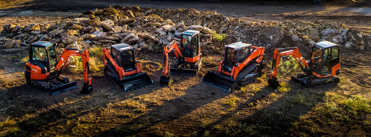 Kubota construction equipment lineup